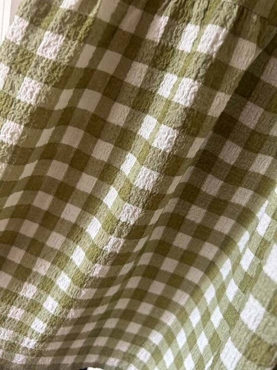 Blu Pepper Olive Green and White Gingham Tiered Maxi Skirt - Picture 2 of 3